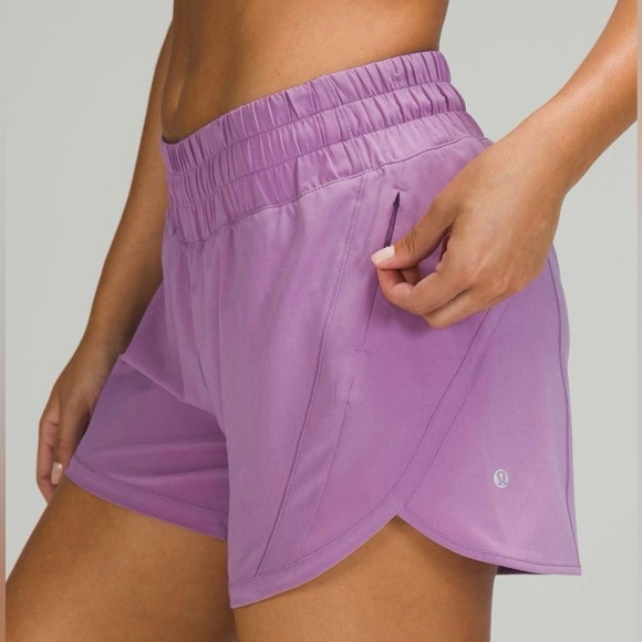 Lululemon Track That Mid-Rise Lined Short 5” Wisteria Purple – Size 4 Like New! - Picture 1 of 9